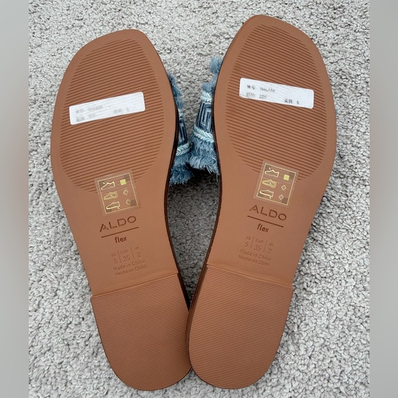 brandnew ALDO Light Blue Braided Frayed Strap Slide Sandals - Picture 5 of 5